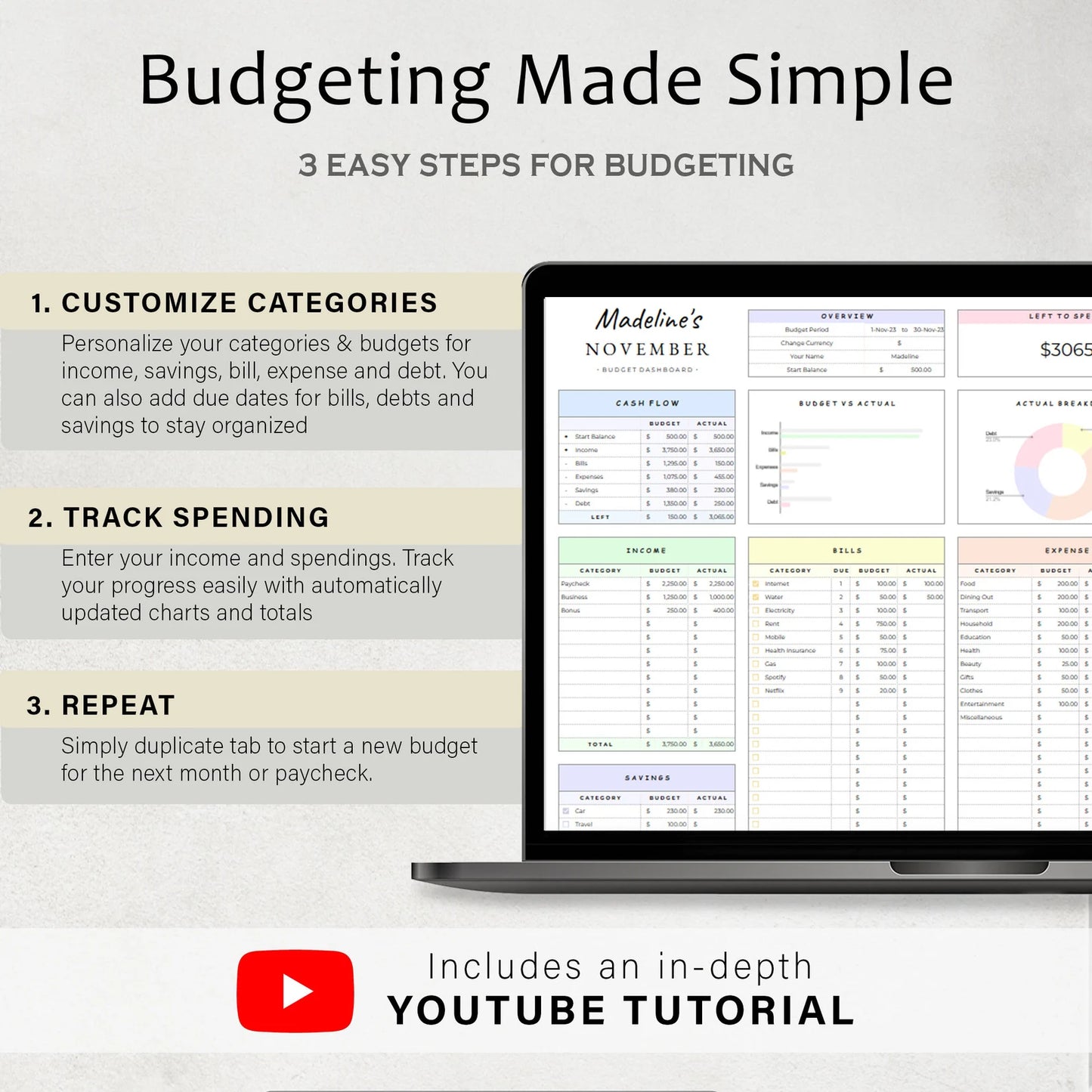 The Easy Budget Template (Excel & Sheets)
