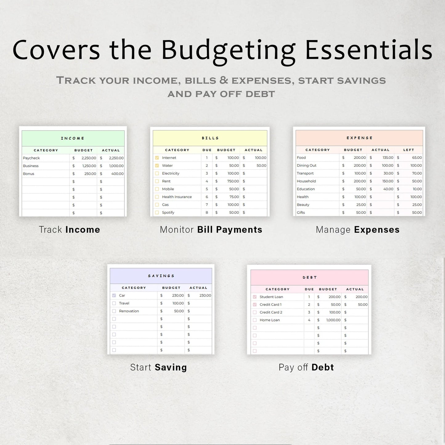 The Easy Budget Template (Excel & Sheets)
